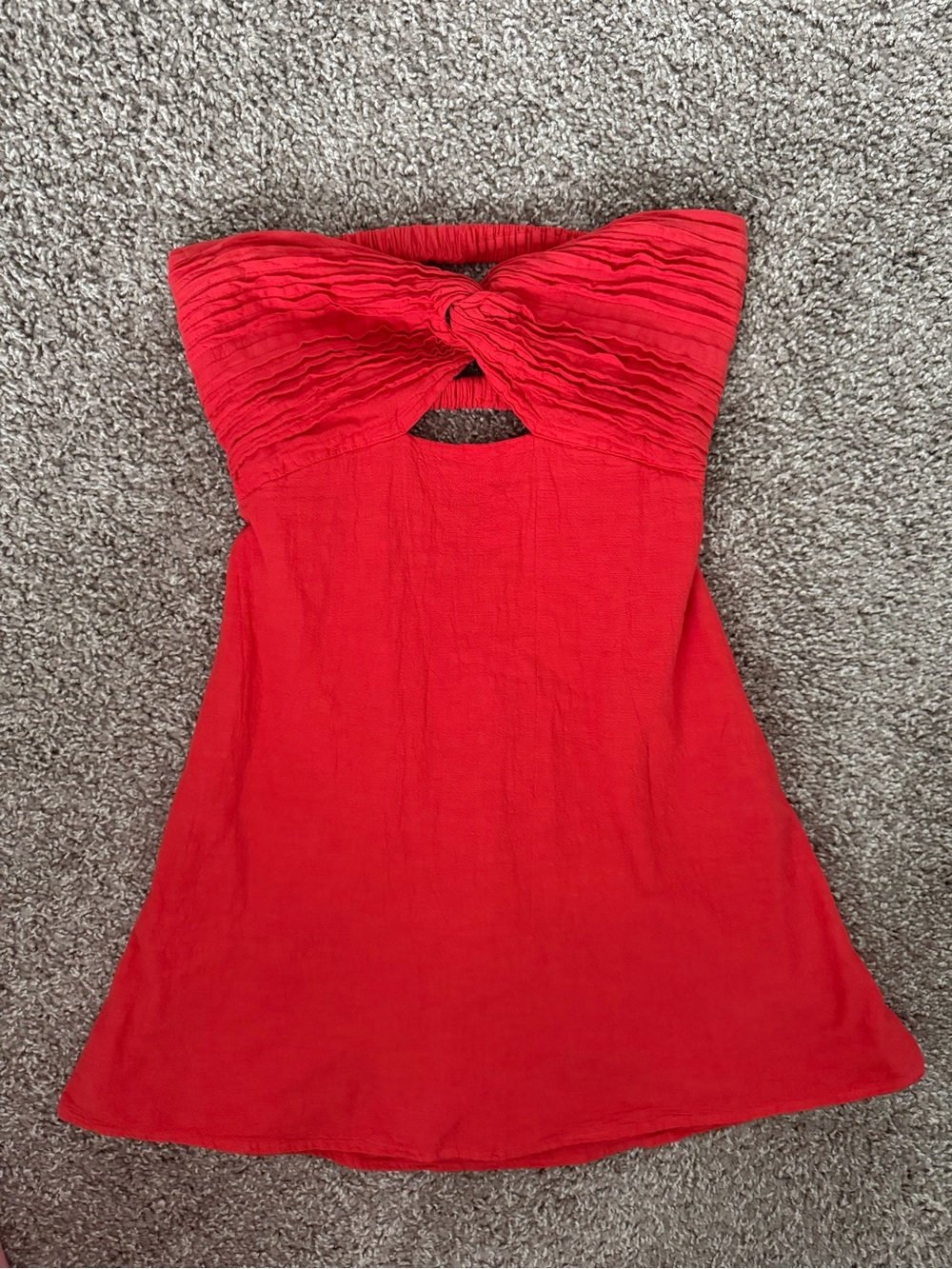 Blanco by Nature Red Cotton Strapless Mini Dress Size M Vacation Travel Boho